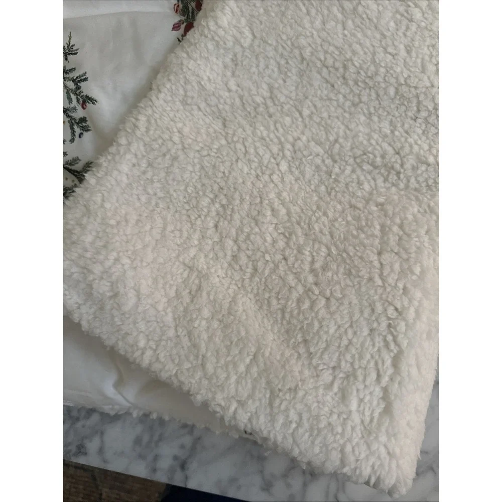 NEW Pottery Barn Santa In The Country Sherpa Backed STANDARD Sham Christmas
